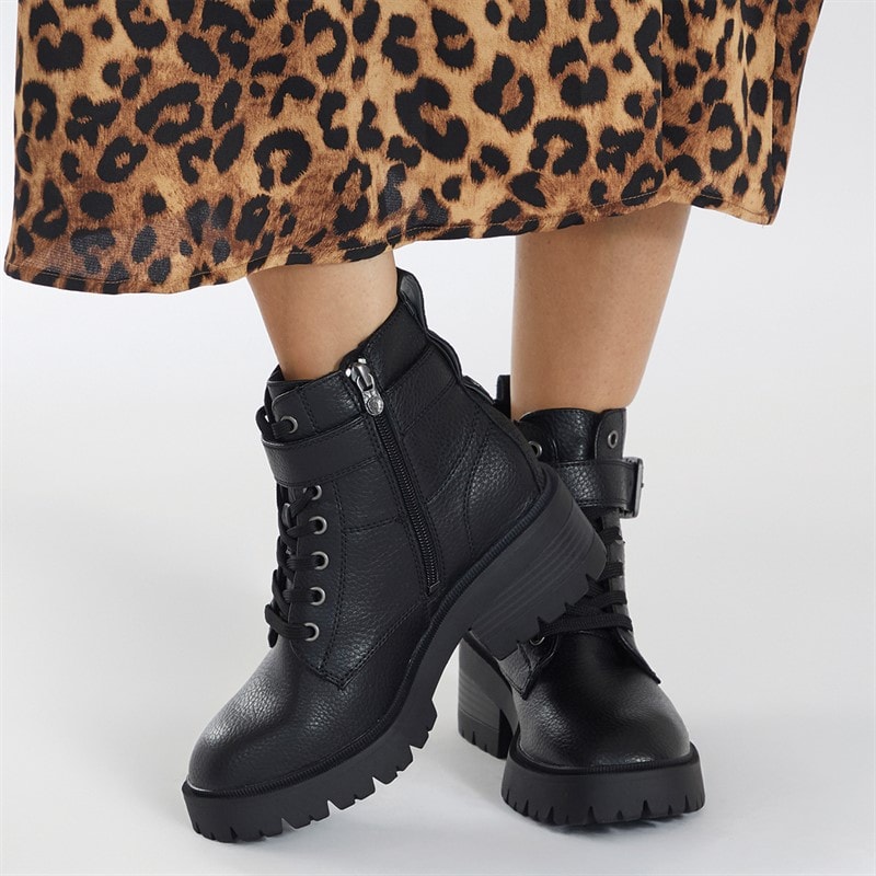 Blowfish Womens Jagger Lace Up Buckle Ankle Boots Black - Image 5