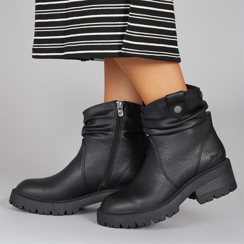 Blowfish Womens Juniper Ruched Boots Black - Image 1