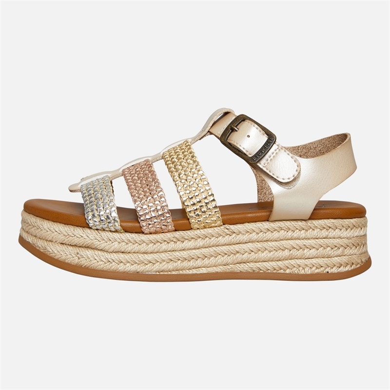 Blowfish Womens Malibu Madrid Platform Espadrille Sandals Cloud/Silver - Image 2