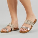 Blowfish Womens Malibu Curtis Mule Sandals Pearl/Metallic