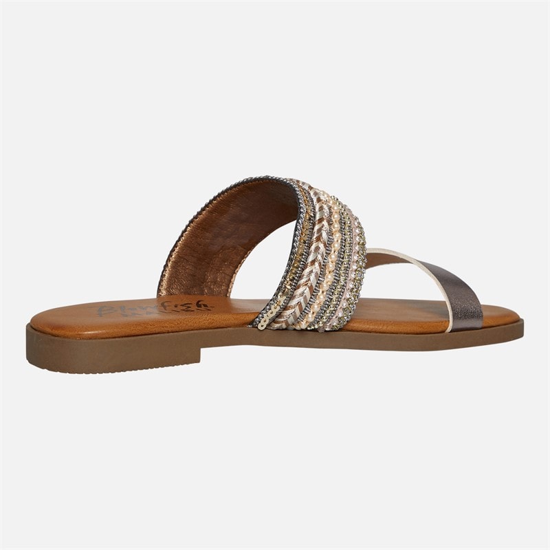 Blowfish Womens Malibu Curtis Mule Sandals Pearl/Metallic - Image 5