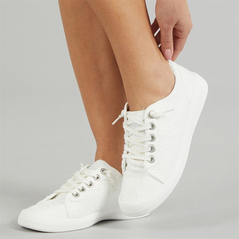 Blowfish Womens Malibu Boardwalk Lace Up Canvas Shoes White - Image 1