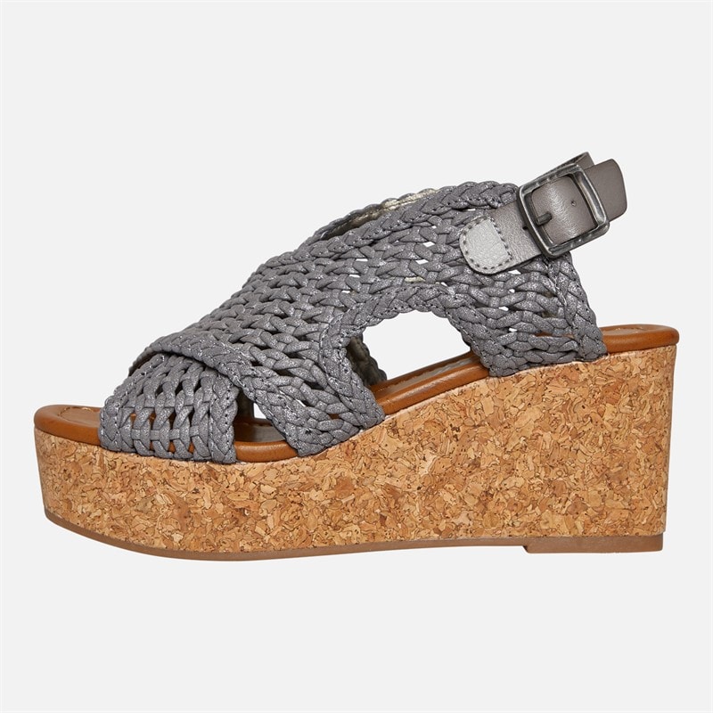 Blowfish Womens Malibu Andrea Wedge Sandals Dark Silver - Image 2