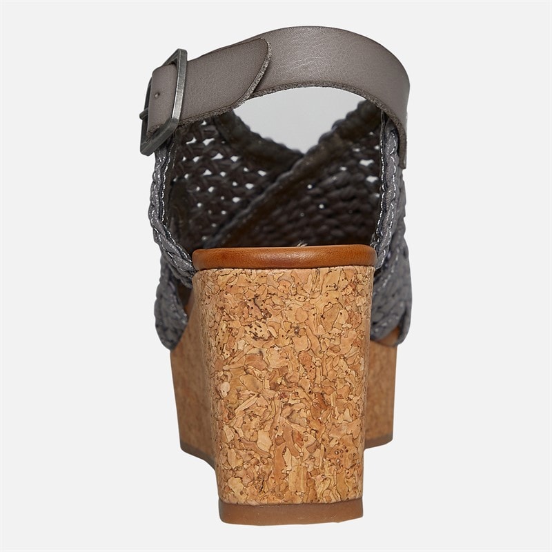 Blowfish Womens Malibu Andrea Wedge Sandals Dark Silver - Image 4