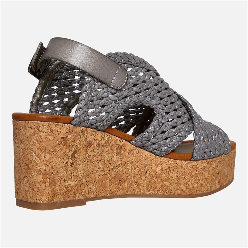 Blowfish Womens Malibu Andrea Wedge Sandals Dark Silver - Image 5