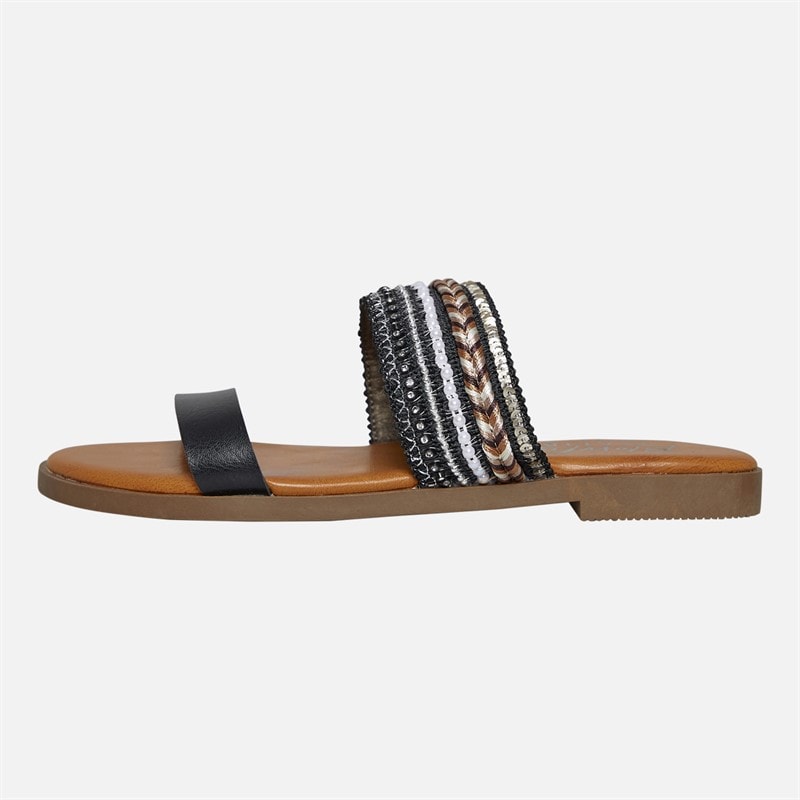 Blowfish Womens Malibu Curtis Mule Sandals Black/Metallic - Image 2