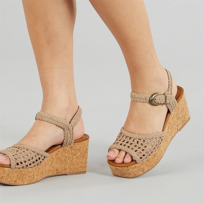 Blowfish Womens Malibu Aric Wedge Sandals Oak