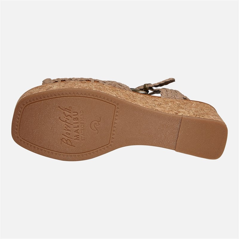 Blowfish Womens Malibu Aric Wedge Sandals Oak - Image 3