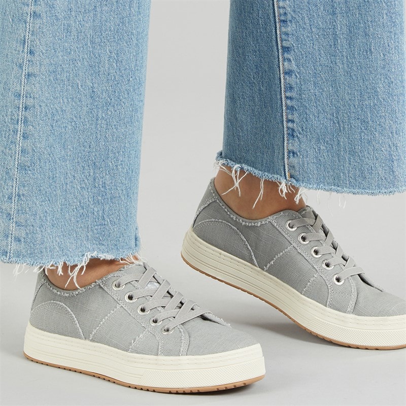 Blowfish Womens Malibu Super Smile Canvas Shoes Fog Grey - Image 1