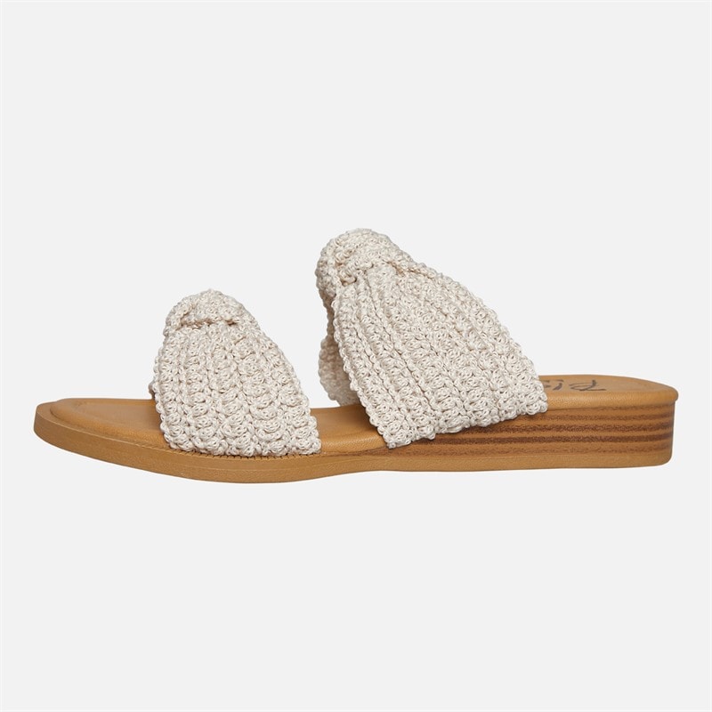 Blowfish Womens Malibu Ashland Crochet Slide Sandals White - Image 2