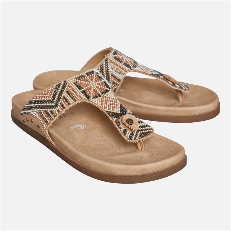 Blowfish Womens Malibu Lyric Thong Footbed Sandals Sand/Natural - Image 2