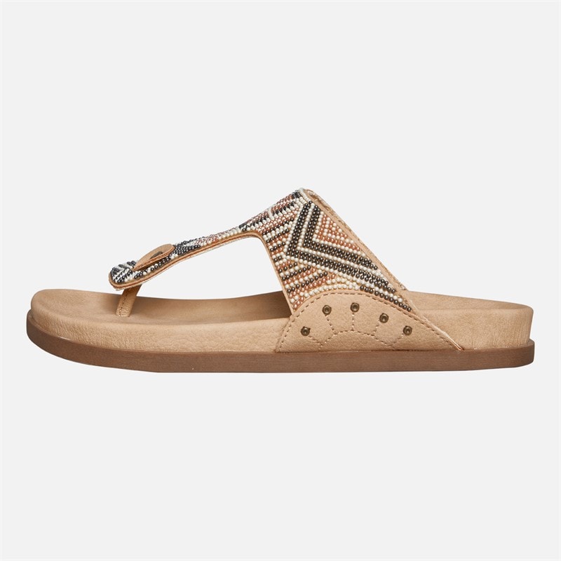 Blowfish Womens Malibu Lyric Thong Footbed Sandals Sand/Natural - Image 3