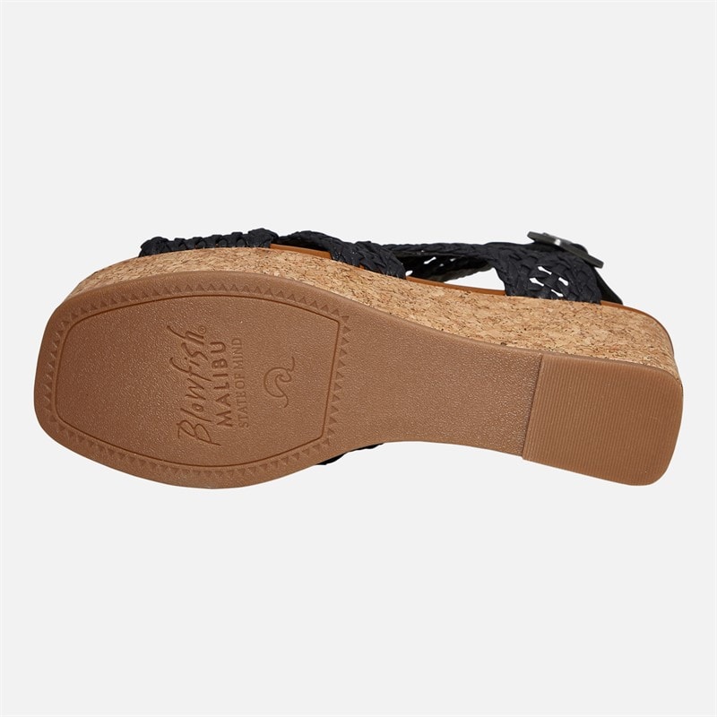 Blowfish Womens Malibu Andrea Wedge Sandals Black - Image 3