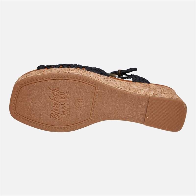 Blowfish Womens Malibu Aric Wedge Sandals Black - Image 3