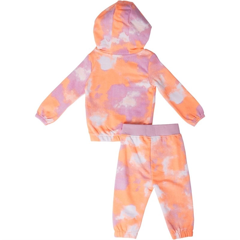 Juicy Couture Girls Cloud Print Hoodie And Joggers Tracksuit Set Summer Neon Orange - Image 2