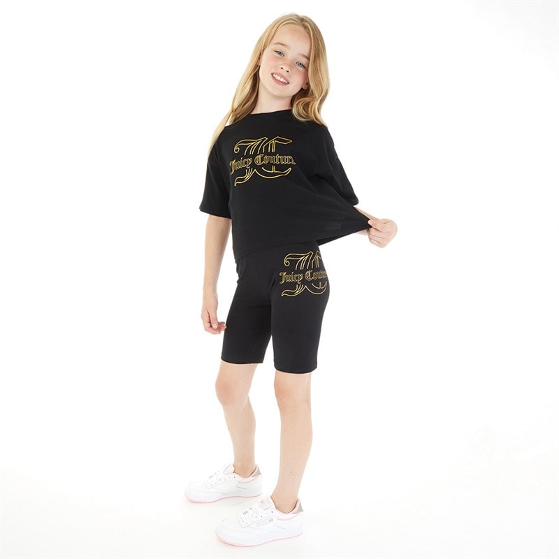 Juicy Couture Girls Cycling Short Black - Image 3