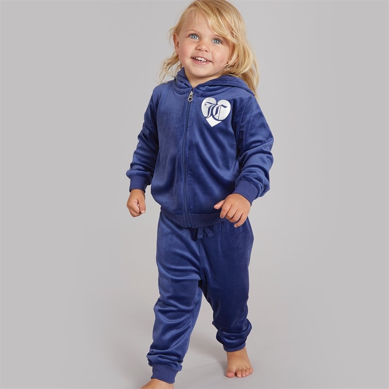 Juicy Couture Baby Girls Velour Heart Logo Tracksuit Blueprint