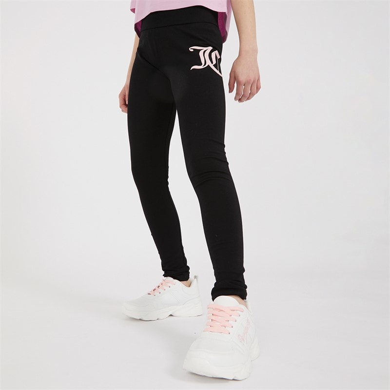 Juicy Couture Girls Logo Leggings Jet Black - Image 1