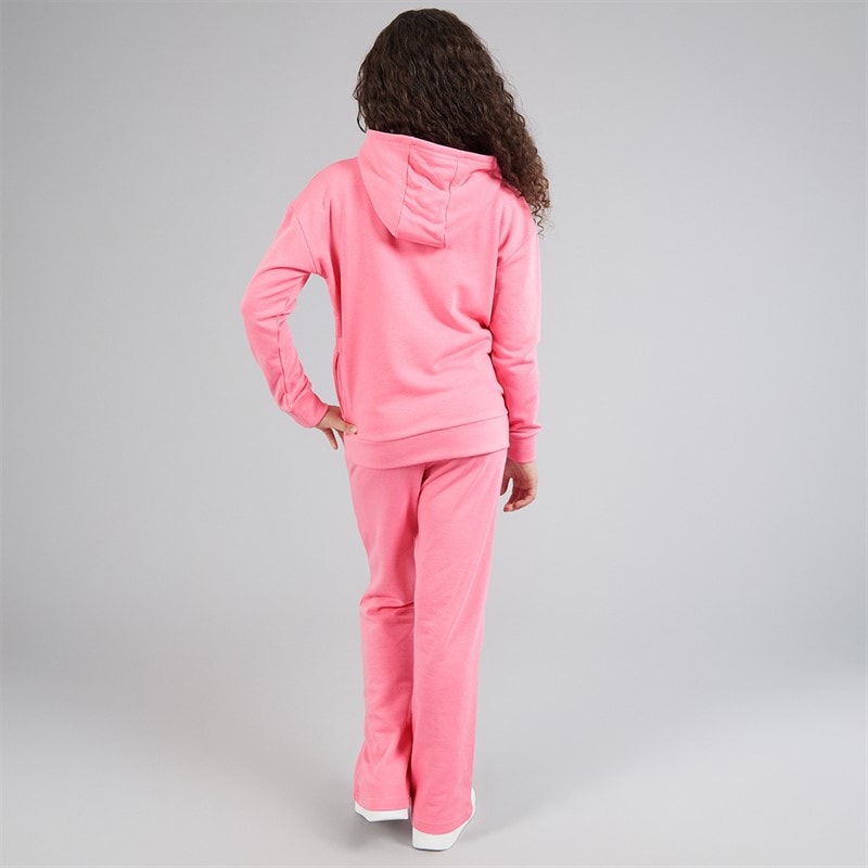 Juicy Couture Girls Hoodie And Wide Leg Joggers Set Pink Cosmos - Image 2