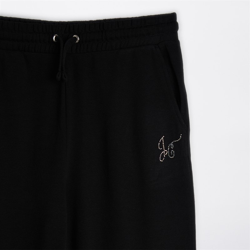 Juicy Couture Girls Zip Through Hoodie And Wide Leg Joggers Set Black - Image 3