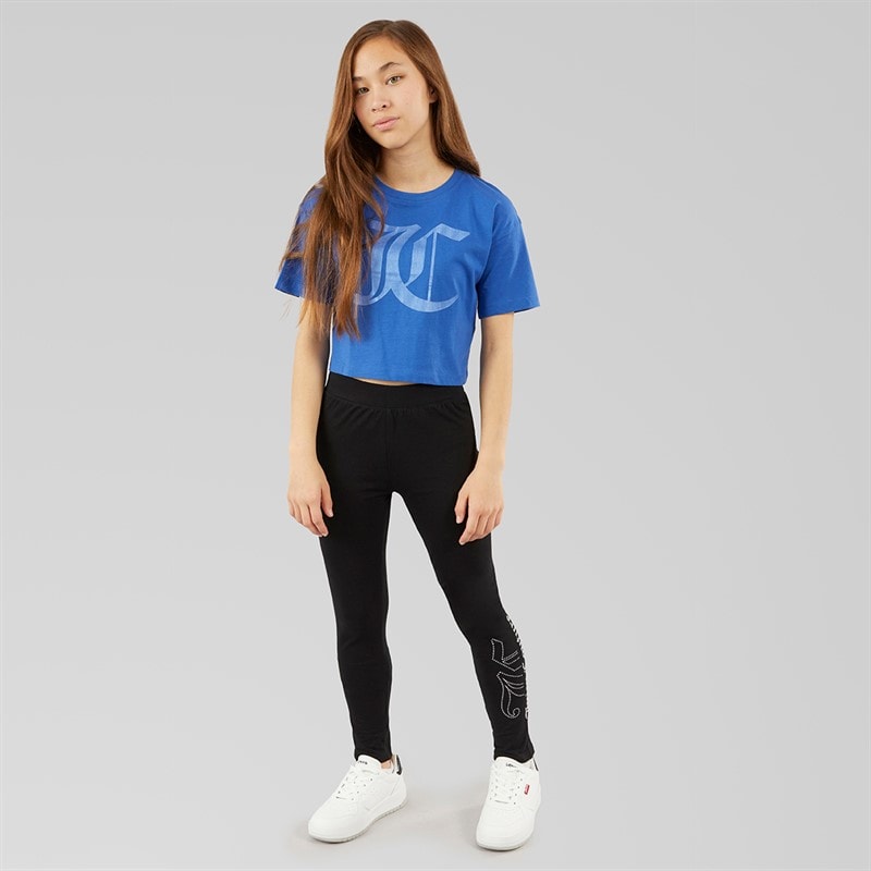 Juicy Couture Girls Tonal Boxy T-Shirt Beaucoup Blue - Image 3