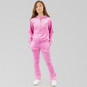 Juicy Couture Girls Velour Zip Through Hoodie And Bootcut Joggers Tracksuit Purple Orchid