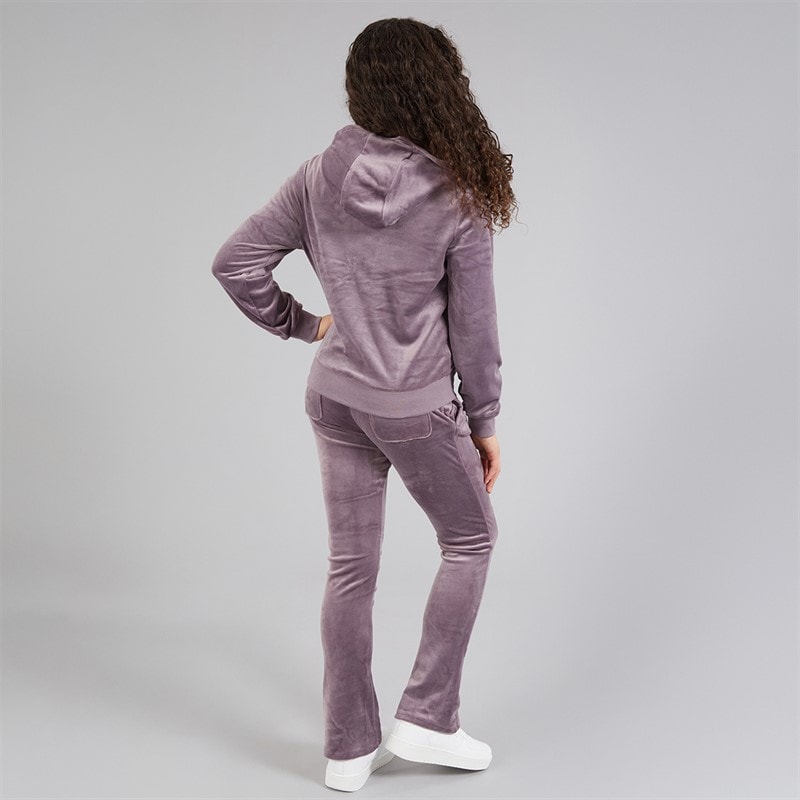 Juicy Couture Girls Velour Zip Through Hoodie And Bootcut Joggers Tracksuit Ephemera - Image 2