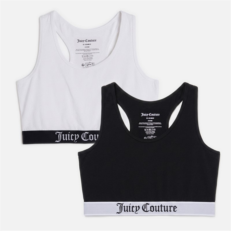 Juicy Couture Girls Two Pack Crop Tops Black