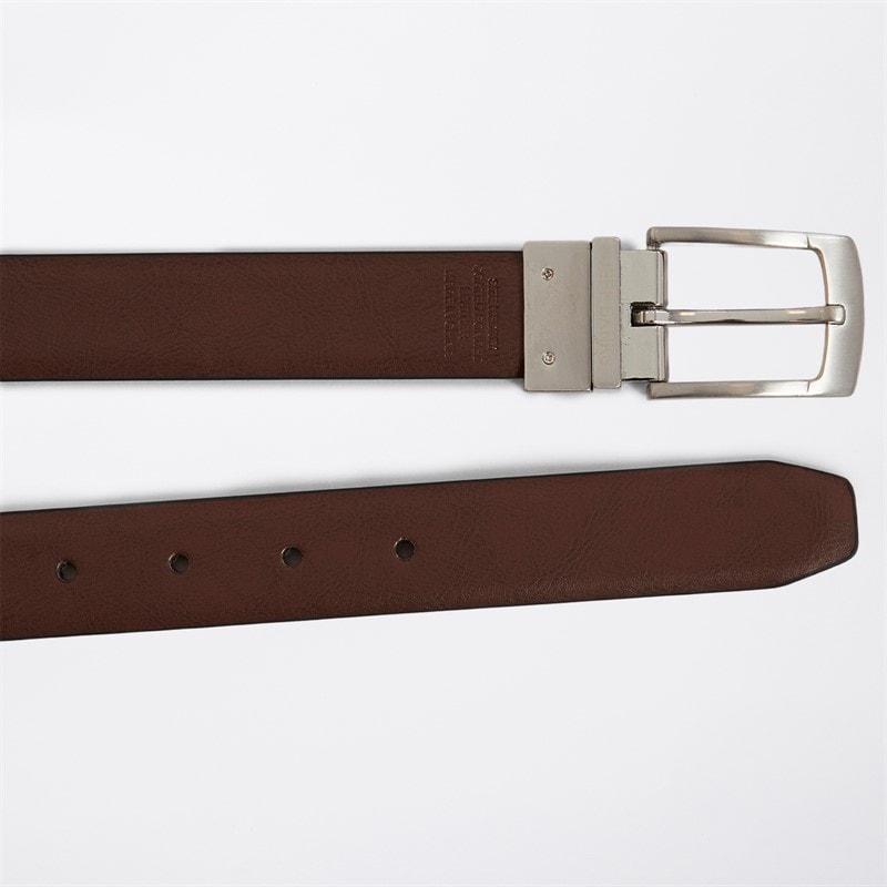 Jeff Banks Mens Keeper Logo Reversible Belt Black/Brown - Image 3