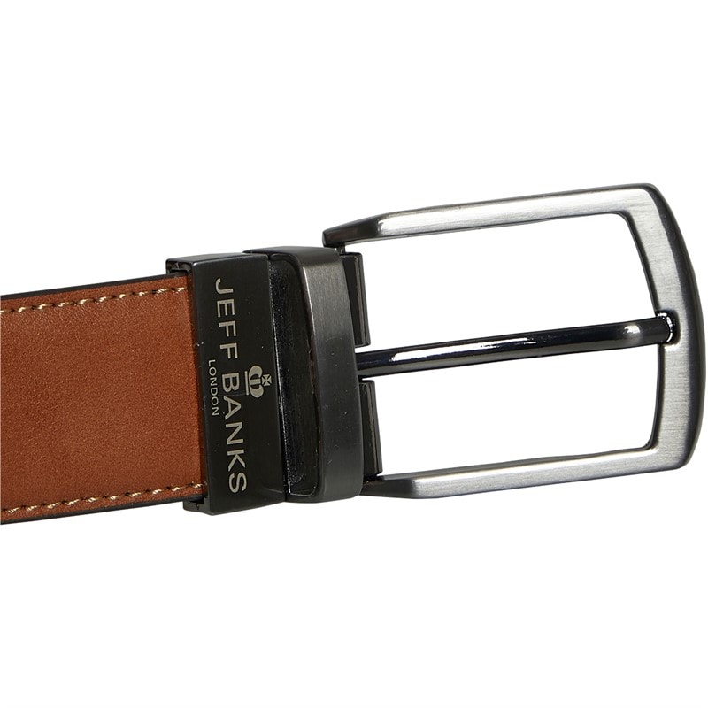 Jeff Banks Mens Oiliver Reversible Belt Black/Tan - Image 3