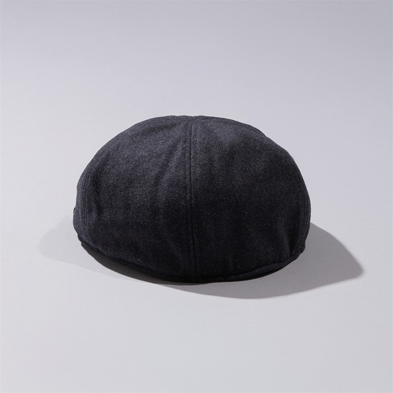 Jeff Banks Mens Fleece Lined Melton Flat Cap Charcoal - Image 2