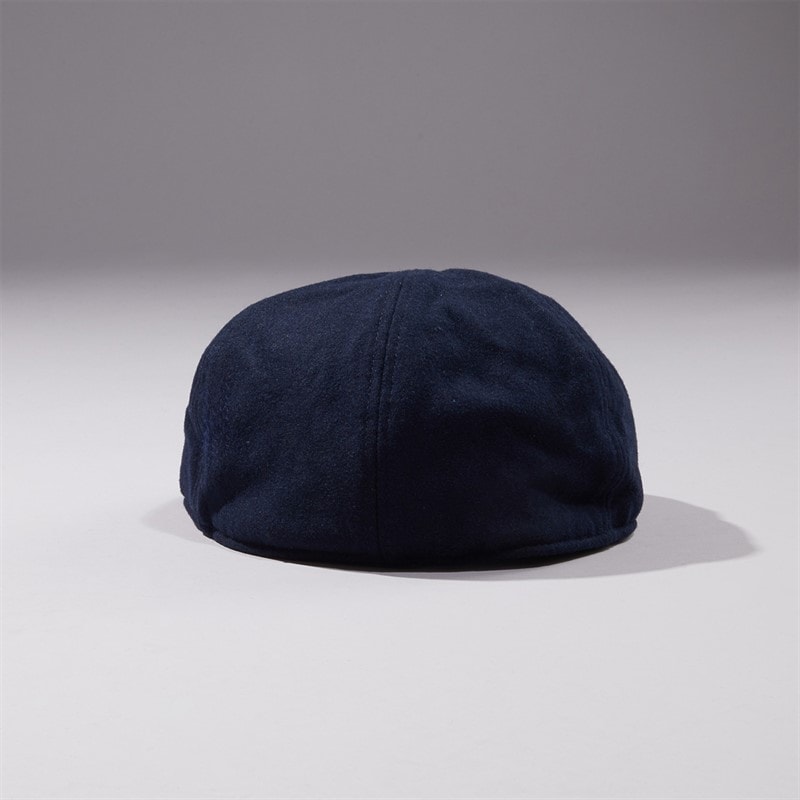 Jeff Banks Mens Fleece Lined Melton Flat Cap Navy - Image 2