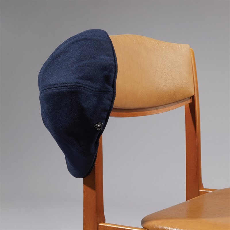 Jeff Banks Mens Fleece Lined Melton Flat Cap Navy - Image 3
