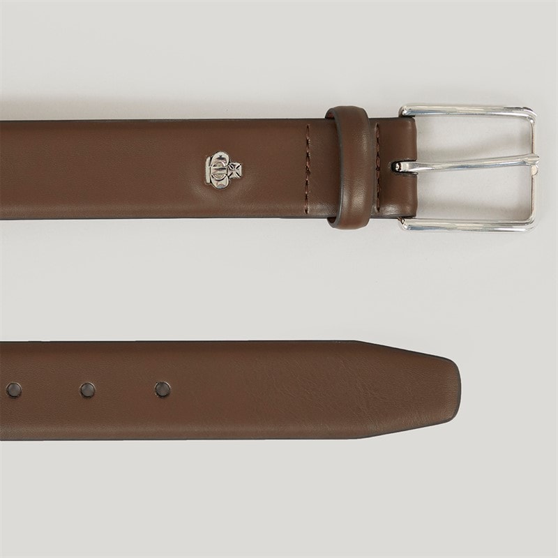 Jeff Banks Mens Hawkins Smooth Saffiano Belt Chocolate - Image 2