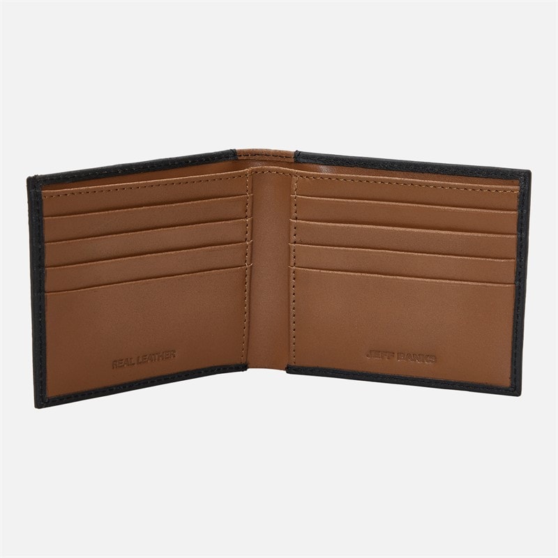 Jeff Banks Mens Saddle Wallet Black/Tan - Image 3