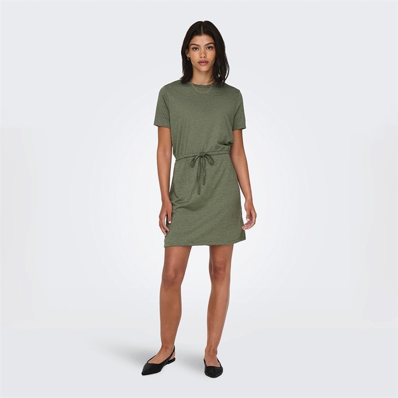 Jacqueline De Yong Womens Dalila Short Sleeve Dress Deep Lichen Green - Image 1