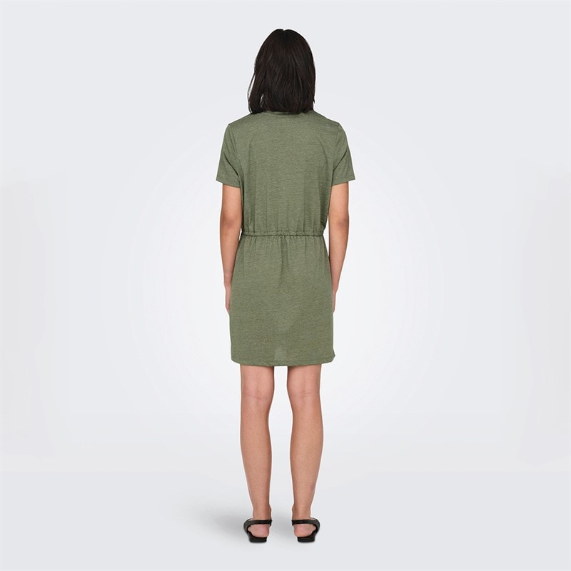 Jacqueline De Yong Womens Dalila Short Sleeve Dress Deep Lichen Green - Image 2