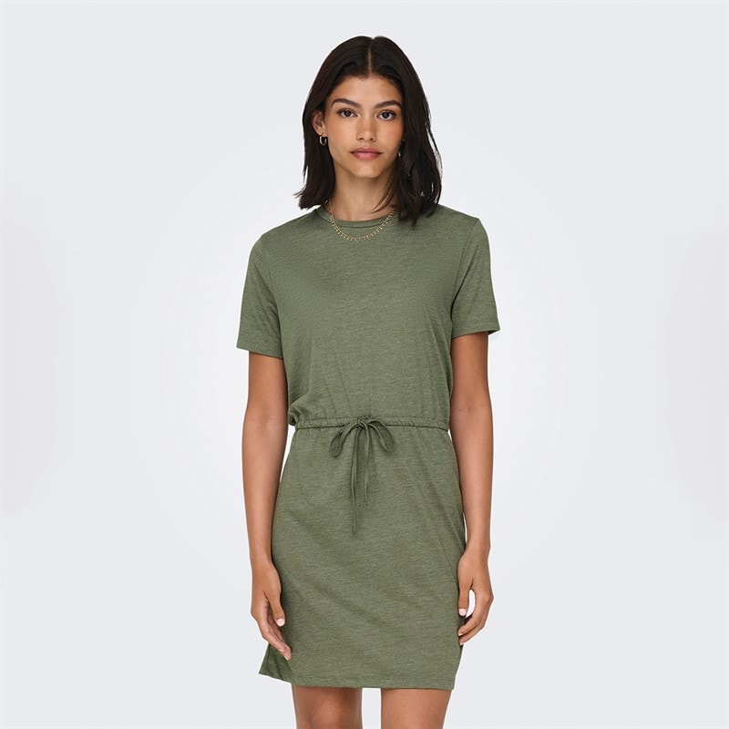 Jacqueline De Yong Womens Dalila Short Sleeve Dress Deep Lichen Green - Image 4