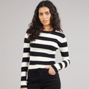 Jacqueline De Yong Womens Plum Long Sleeve Knit Pullover Black