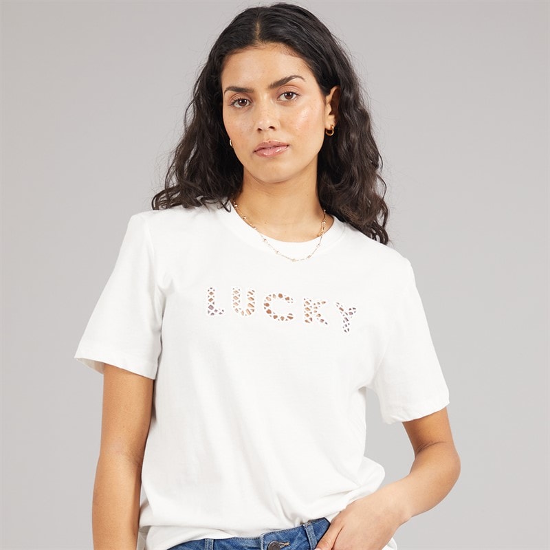 Jacqueline De Yong Womens Selma T-Shirt Cloud Dancer
