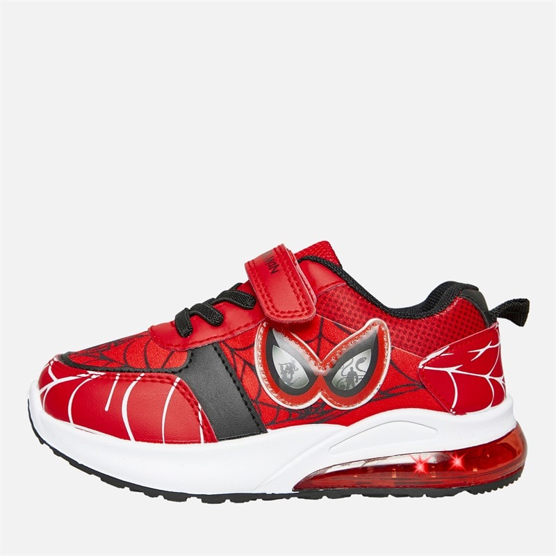 Character Boys Spiderman Eyes Light Up Trainers Red