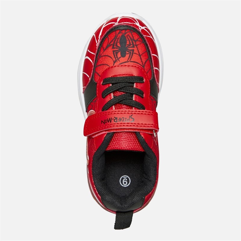 Character Boys Spiderman Eyes Light Up Trainers Red - Image 4