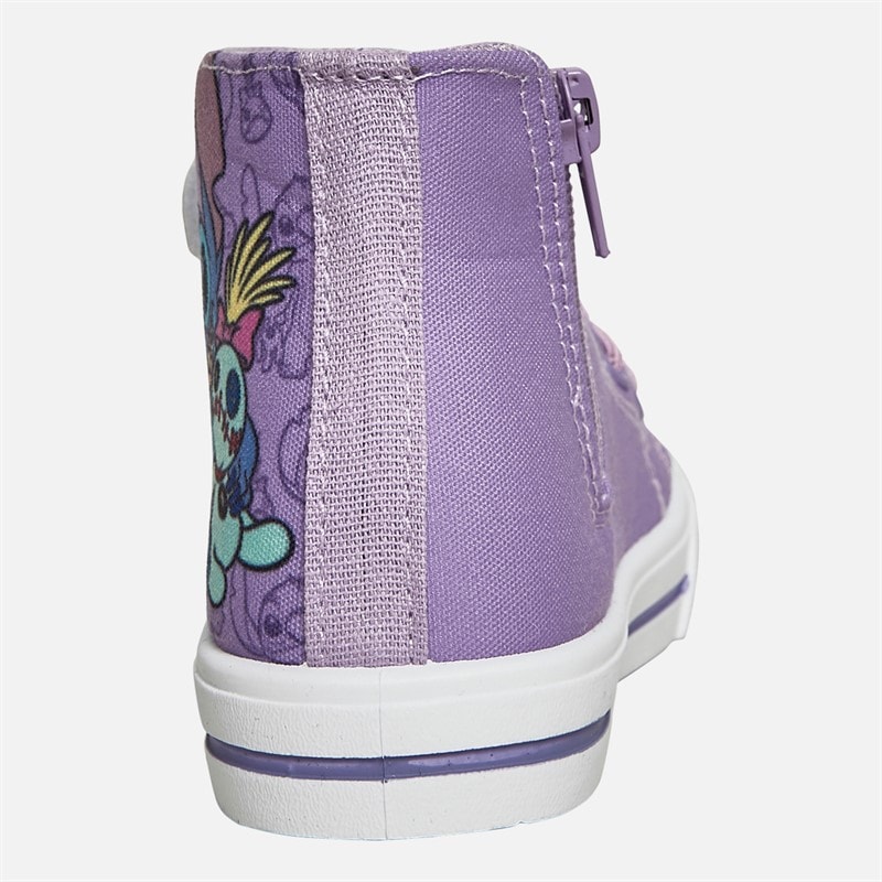Character Girls Lilo And Stitch Hi-Top Canvas Trainers Multi - Image 3