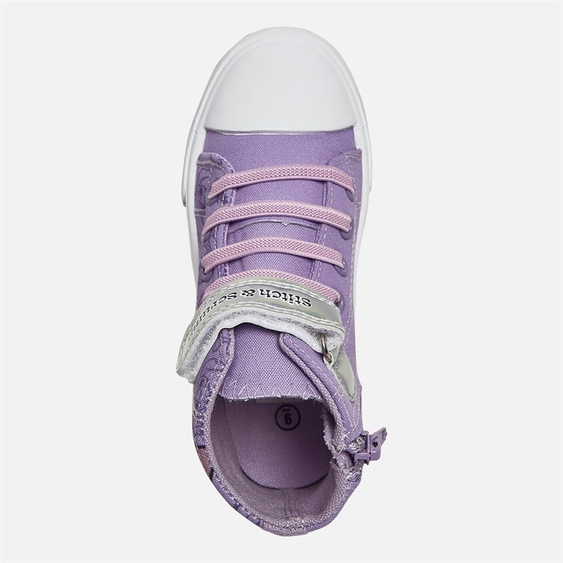 Character Girls Lilo And Stitch Hi-Top Canvas Trainers Multi - Image 4