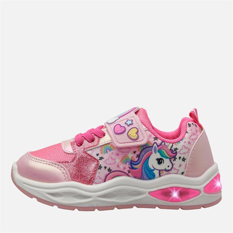 Character Girls Unicorn Light Up Trainers Pink