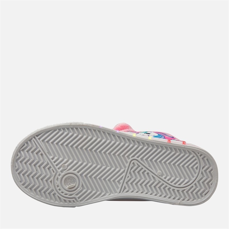 Character Girls Unicorn Light Up Canvas Trainers Pink - Image 2