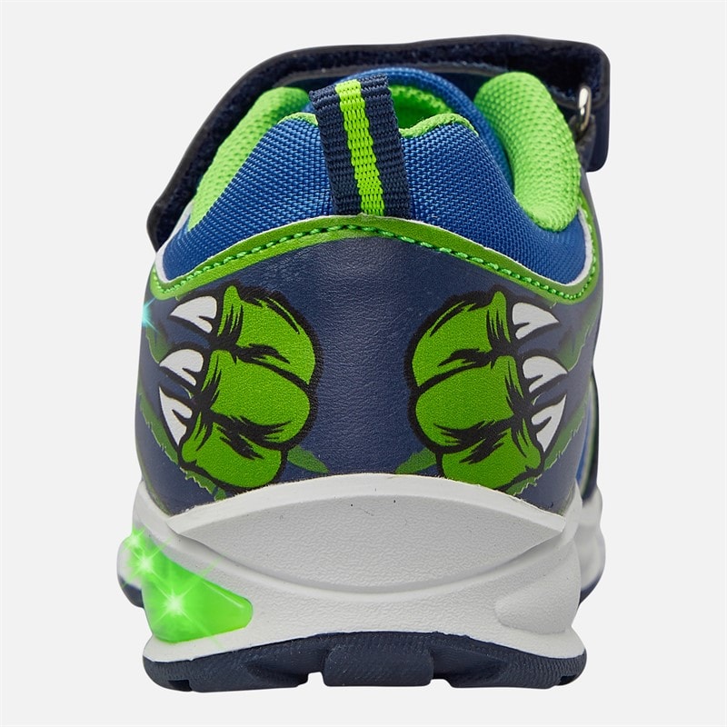 Character Boys Dinosuar Light Up Trainers Blue - Image 3