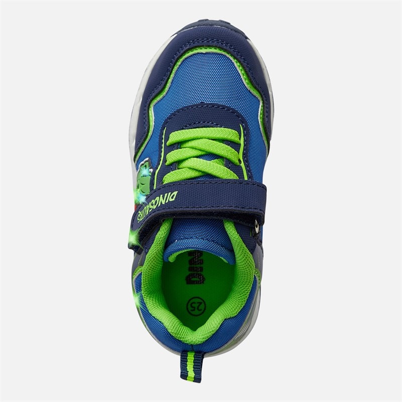 Character Boys Dinosuar Light Up Trainers Blue - Image 4
