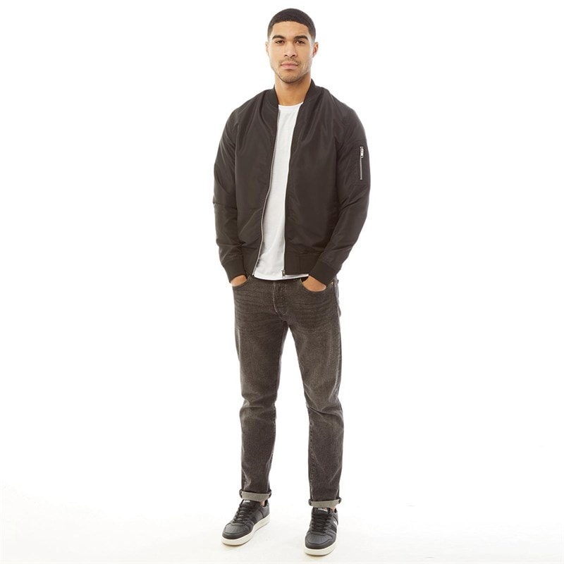 JACK & JONES Mens Mash Bomber Jacket Black - Image 3