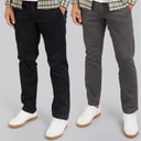 JACK & JONES Mens Bolton Dean AKM Two Pack Chinos Dark Grey/Black